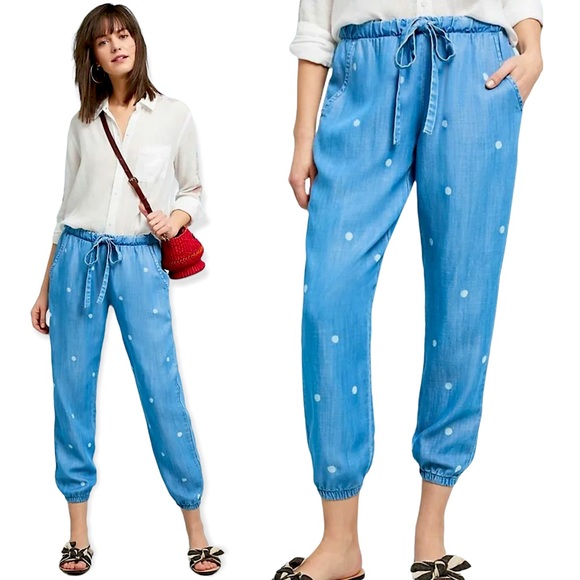 cloth & stone Pants - Anthropologie Cloth & Stone Chambray Dotted Pants